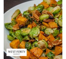 Roasted Sweet Potatoes and Brussel Sprouts - image 1 | West Forty Market