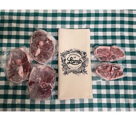 Lamb meat bundle with leg steaks and loin chops