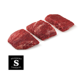 Grassfed flat iron steak from Wisconsin meat farm