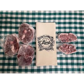 Lamb meat bundle with leg steaks and loin chops