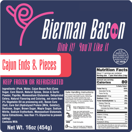 bierman bacon cajun ends & pieces label