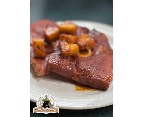 Soy Free - Mangalitsa Smoked Ham Steak - image 2 | Fluffy Butt Farms