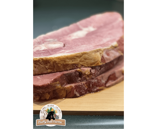 Soy Free - Mangalitsa Smoked Ham Steak - image 1 | Fluffy Butt Farms