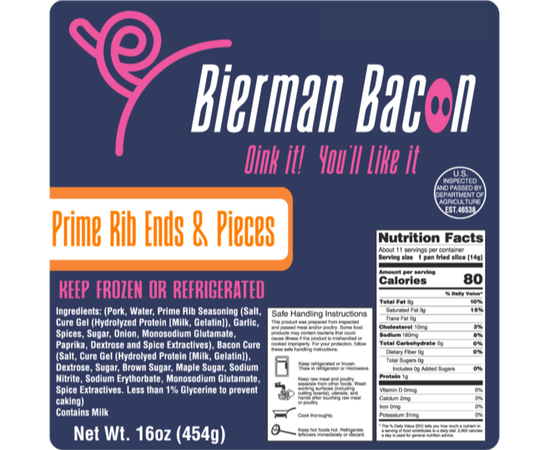 Bierman Bacon Prime Rib Flavored Bacon Ends & Pieces